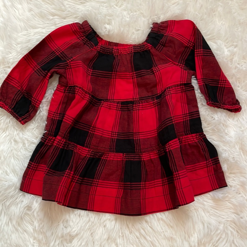 Baby GAP 》Red Buffalo Plaid Dress 》0-3 months